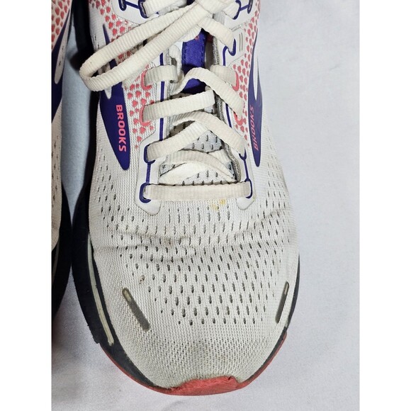 Brooks Shoes Ghost 14 Athletic Running Sneaker Womens 8.5 M White/Purple/Coral - Picture 8 of 12